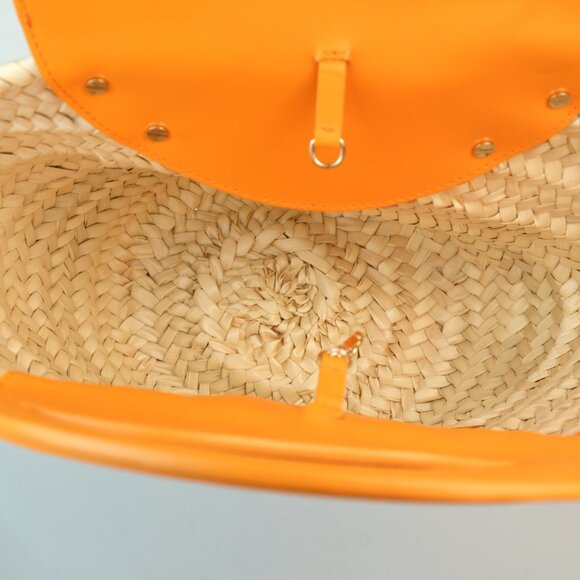 Christian Louboutin Small Biloumoon Basketweave Handbag, Orange - Picture 8 of 13
